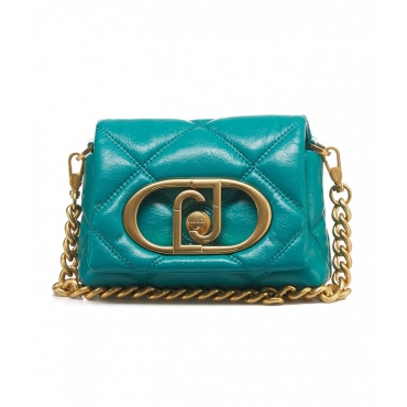 Mini bag LaPuffy in matelass turchese