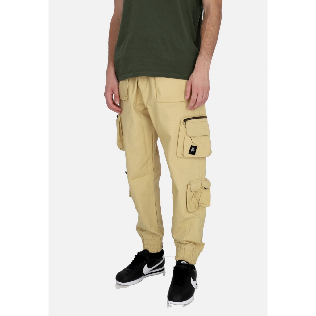 pantalone lungo uomo cargo joggers SAND