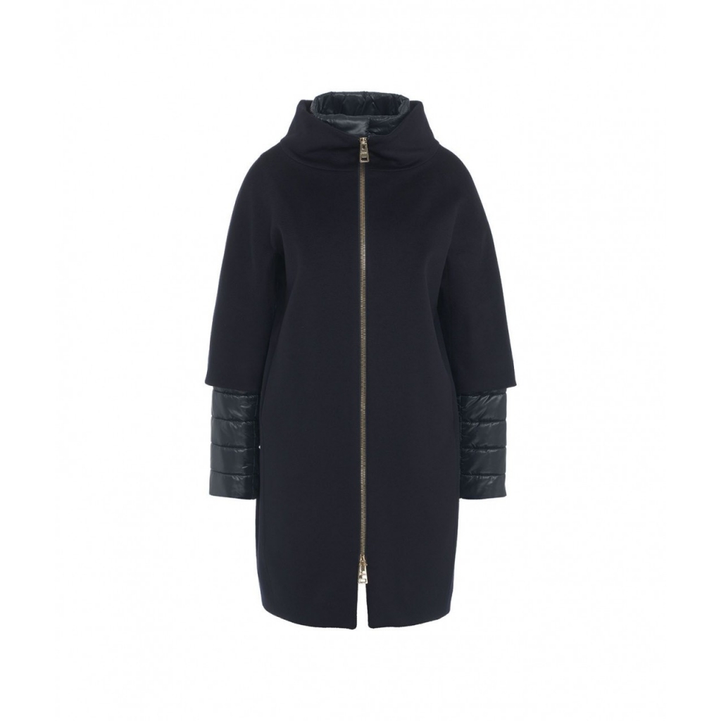 Cappotto in lana vergine blu scuro