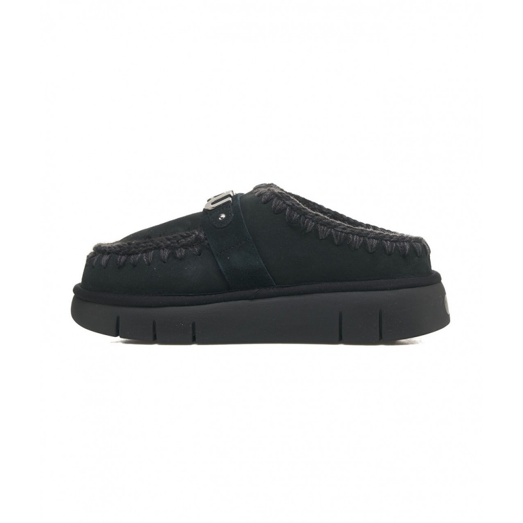 Slides con logo in metallo nero