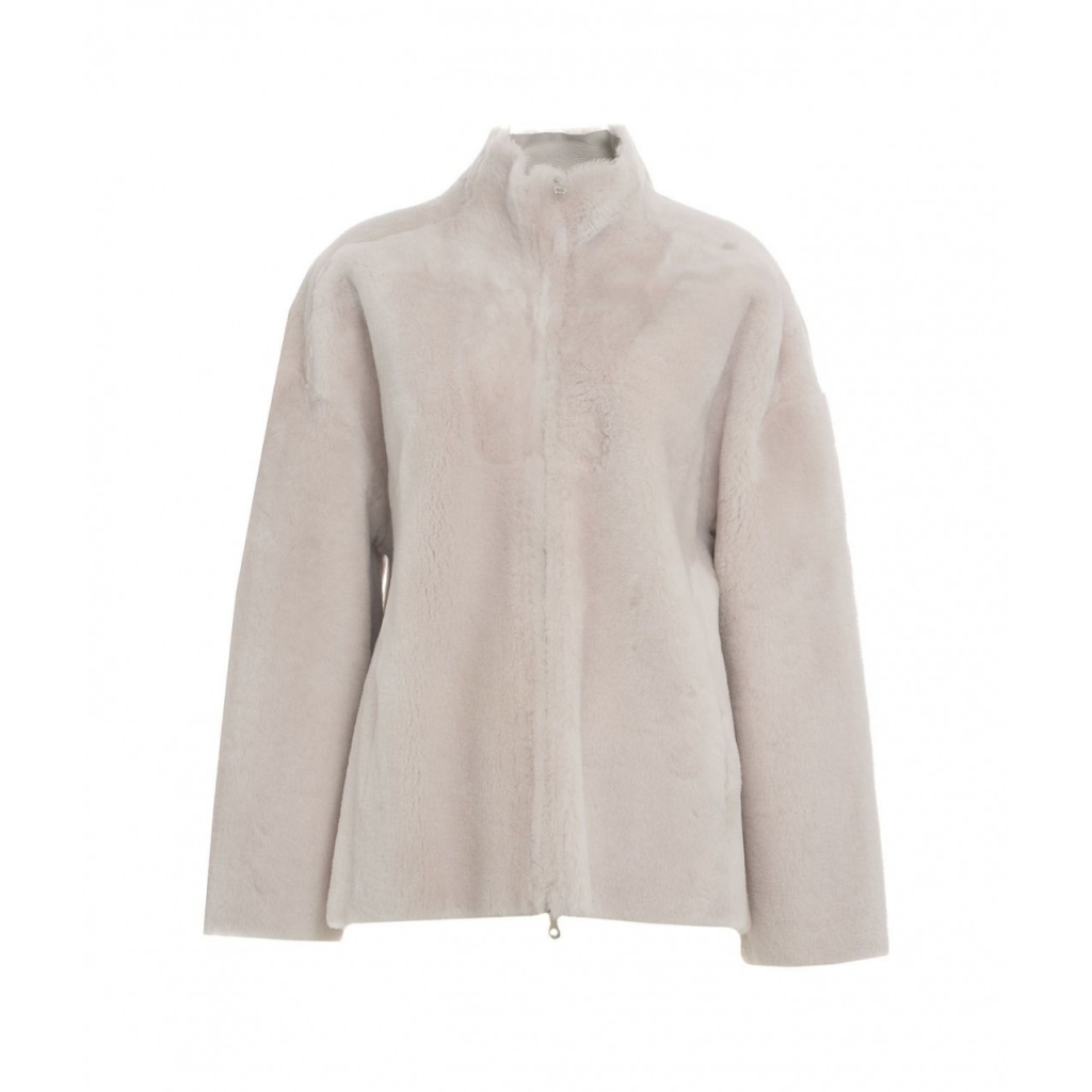 Giacca in montone reversibile crema