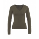 Maglione con bottoni decorativi verde scuro