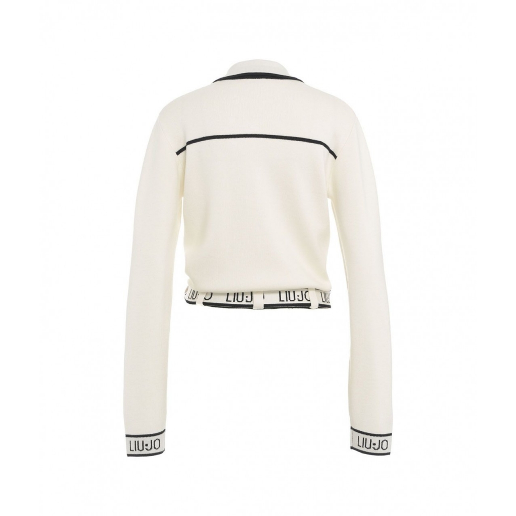 Cardigan con cintura bianco
