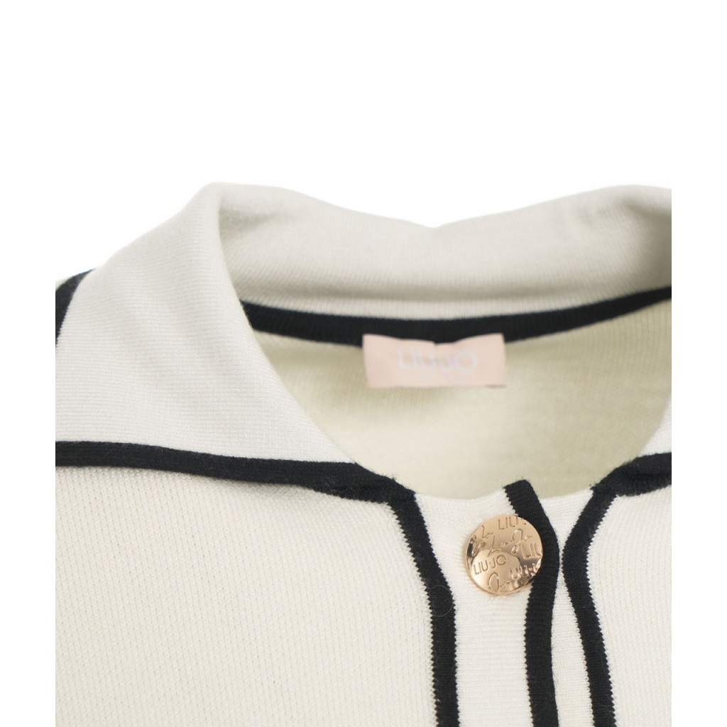 Cardigan con cintura bianco
