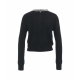 Cardigan con collo in perline nero