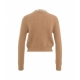 Cardigan con collo in perline beige
