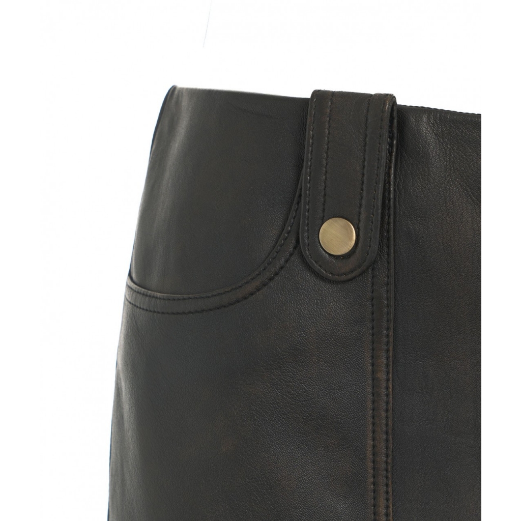 Mini gonna in pelle nero
