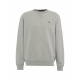 Felpa con logo ricamato grigio chiaro