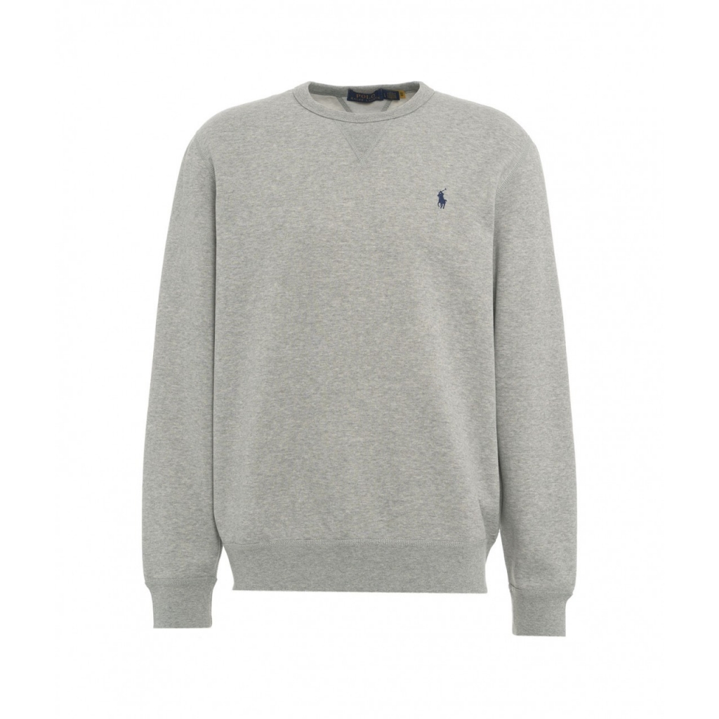 Felpa con logo ricamato grigio chiaro