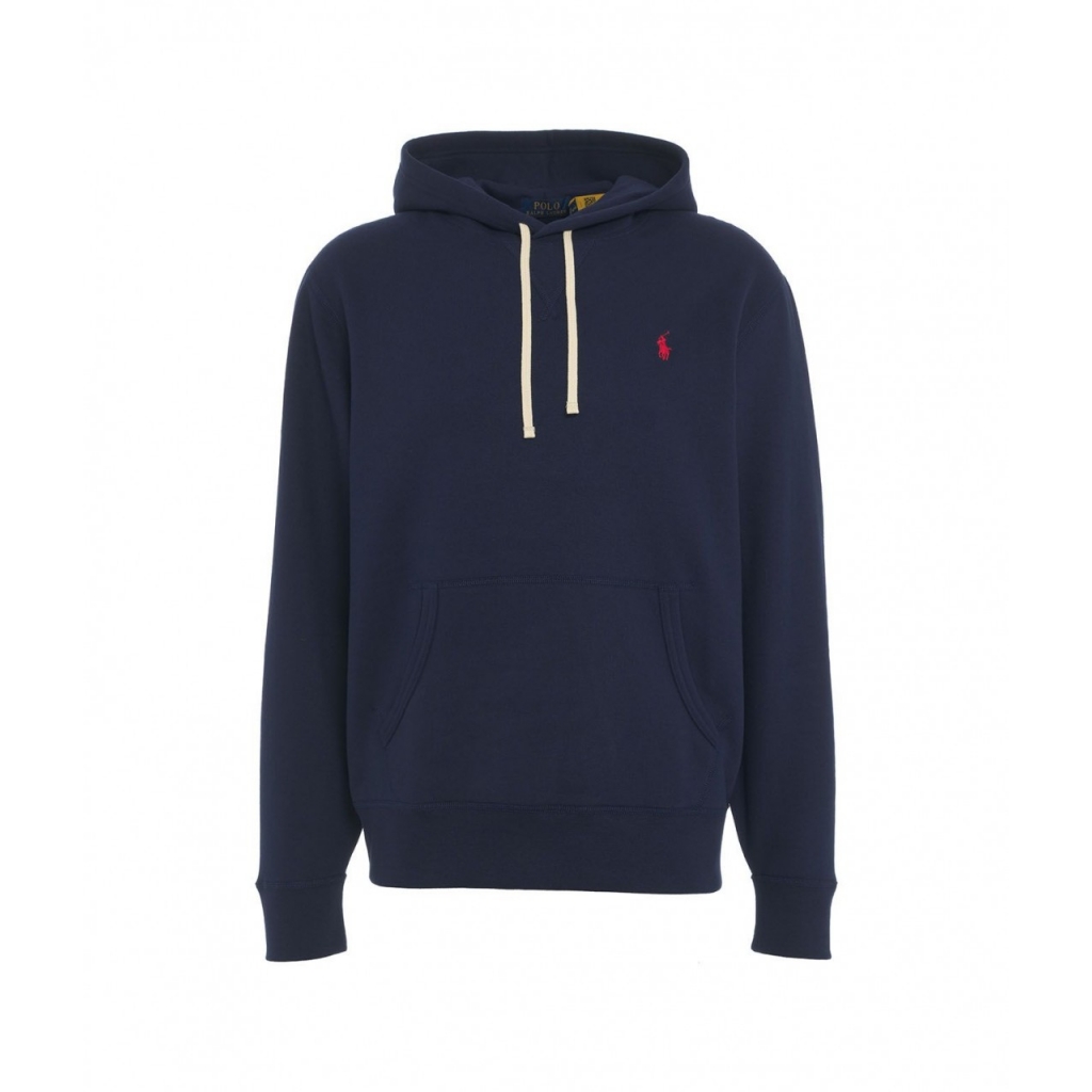 Felpa con cappuccio con logo ricamato blu scuro