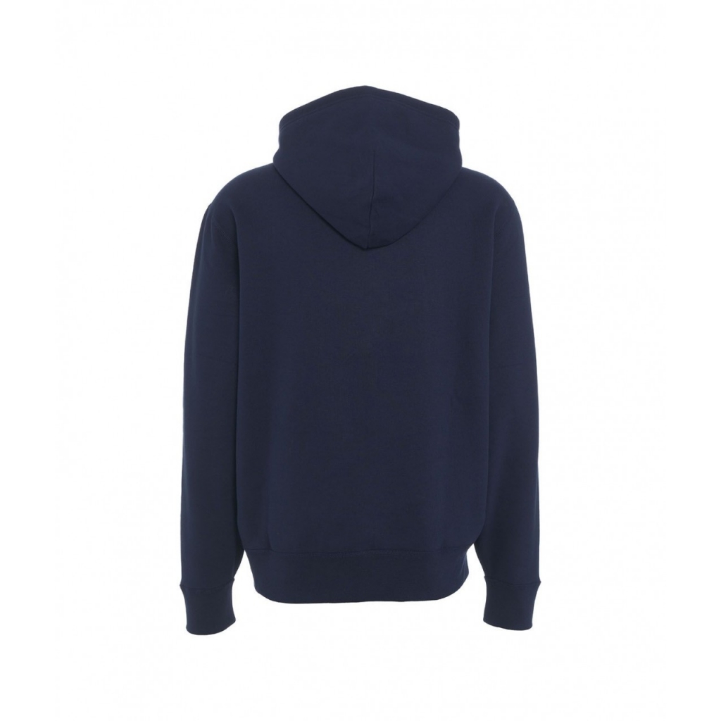Felpa con cappuccio con logo ricamato blu scuro