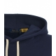 Felpa con cappuccio con logo ricamato blu scuro