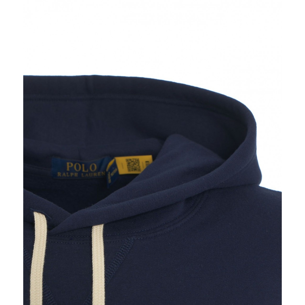 Felpa con cappuccio con logo ricamato blu scuro