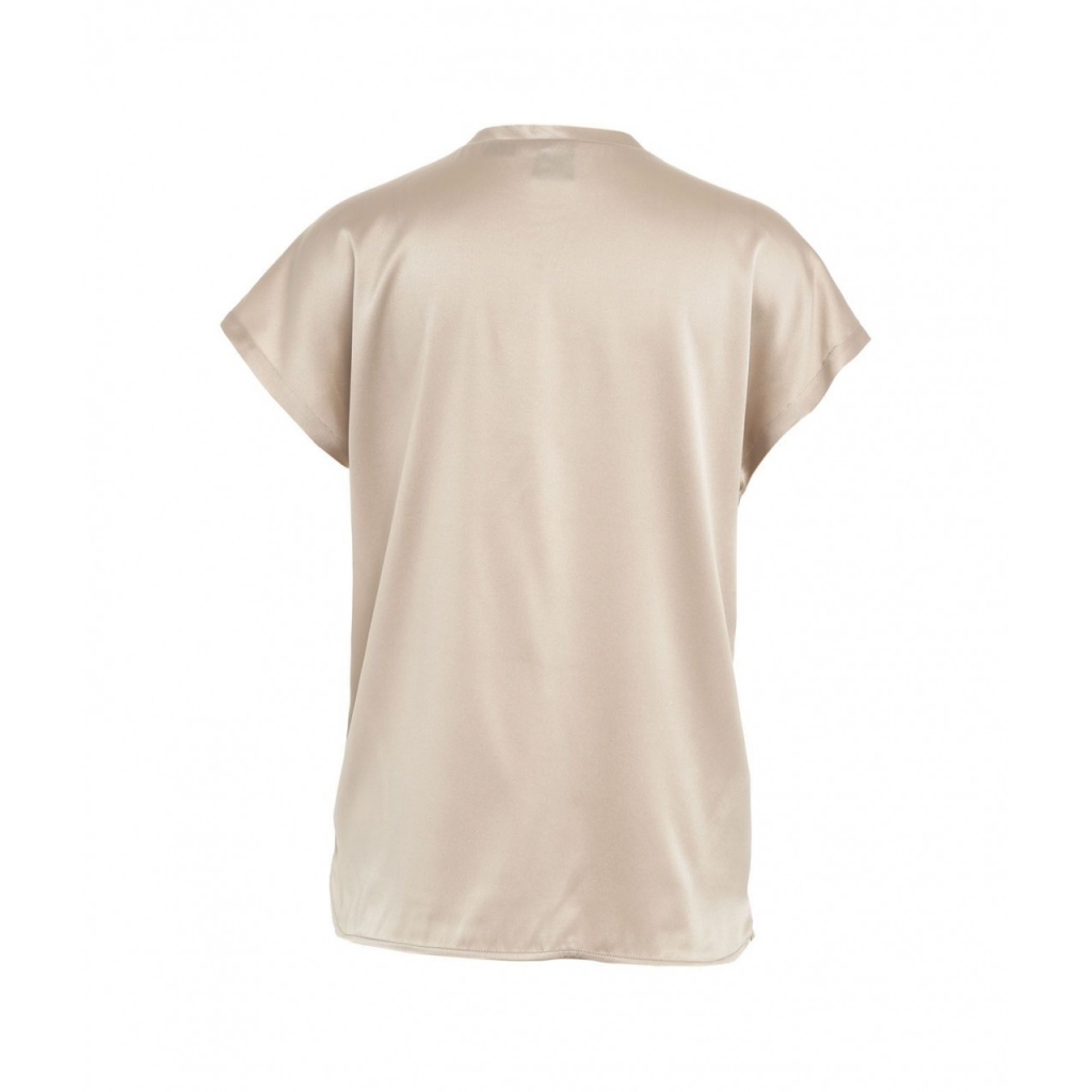 T-shirt in seta Farida grigio chiaro