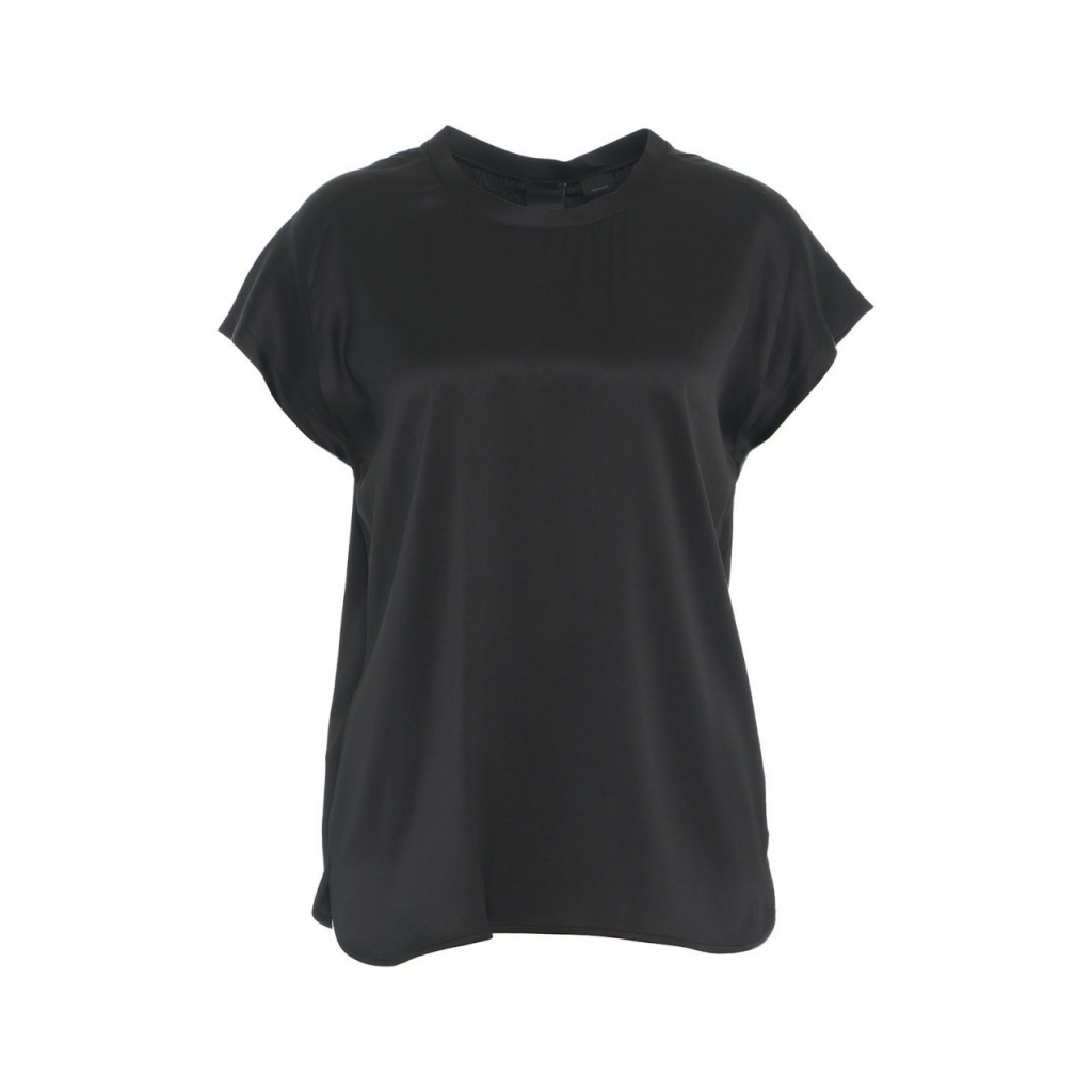 T-shirt in seta Farida nero