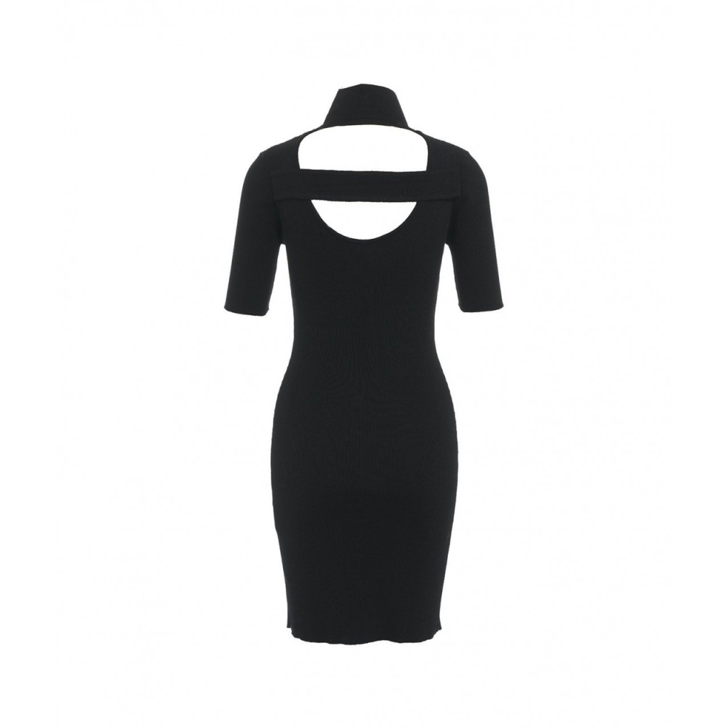 Abito in lana vergine a maglia nero