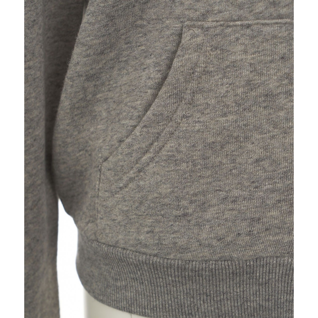 Felpa con cappuccio con logo ricamato grigio