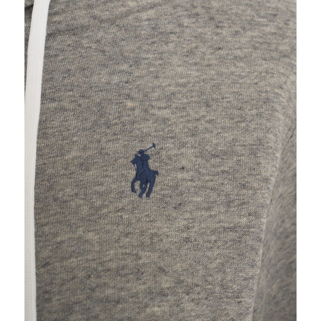 Felpa con cappuccio con logo ricamato grigio