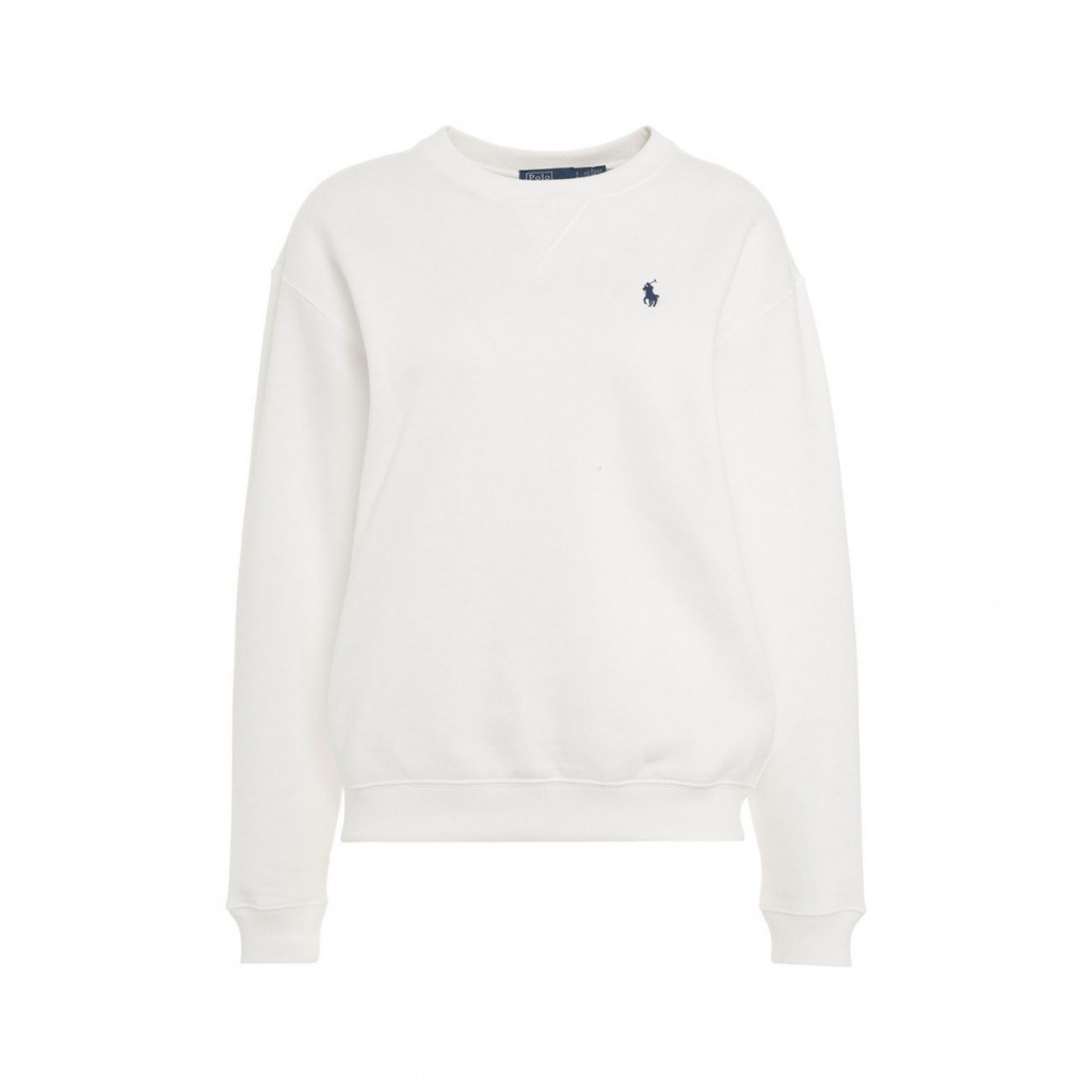 Felpa con ricamo del logo bianco