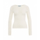 Maglia con trama a rose crema