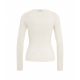 Maglia con trama a rose crema