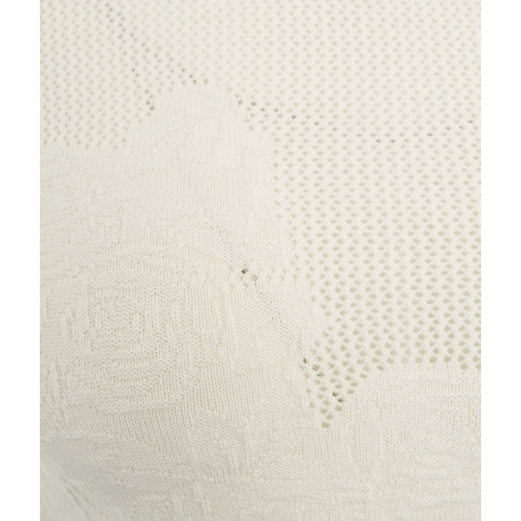 Maglia con trama a rose crema
