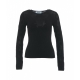Maglia con trama a rose nero