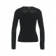 Maglia con trama a rose nero