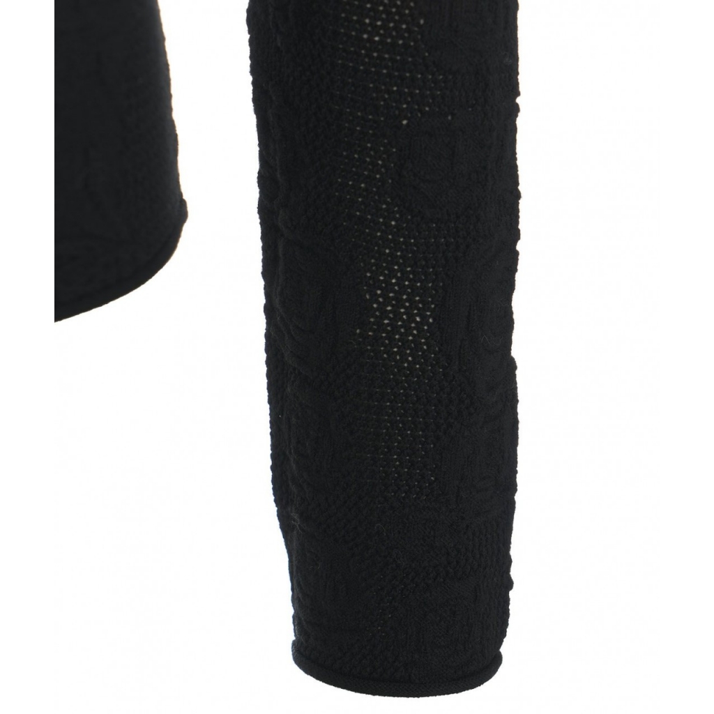 Maglia con trama a rose nero