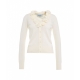Cardigan con applicazioni di rose bianco