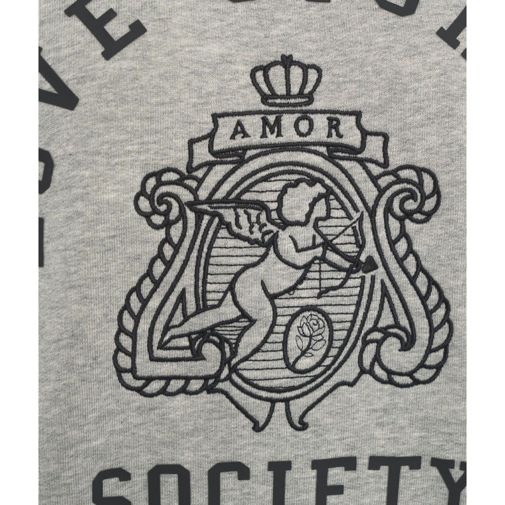 Felpa con scritta logo grigio chiaro