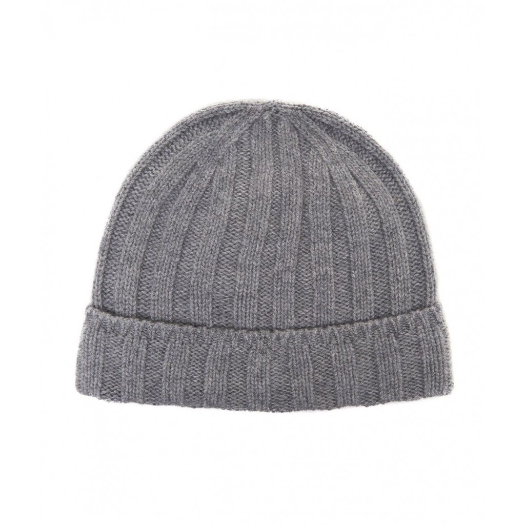 Cappello in maglia di cachemire grigio