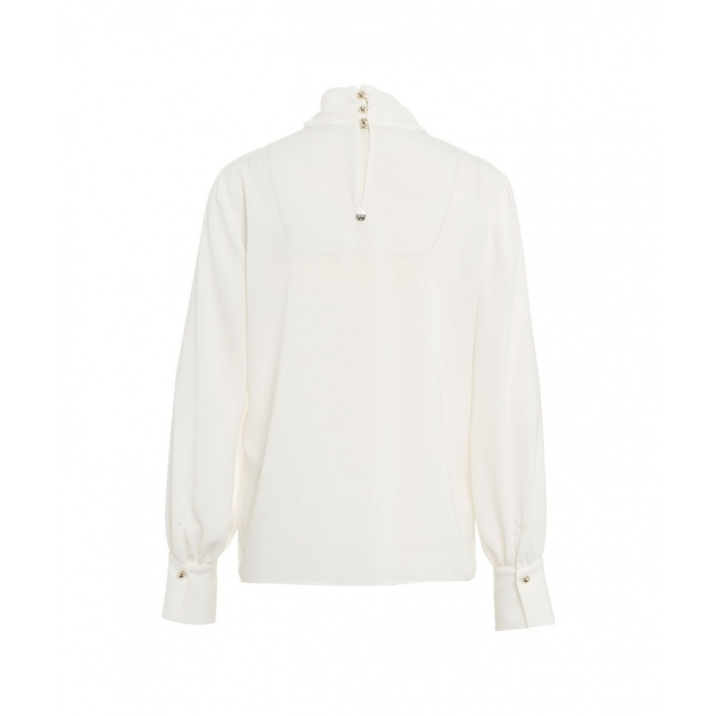 Camicia con cut outs in crpe bianco