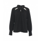 Camicia con cut outs in crpe nero
