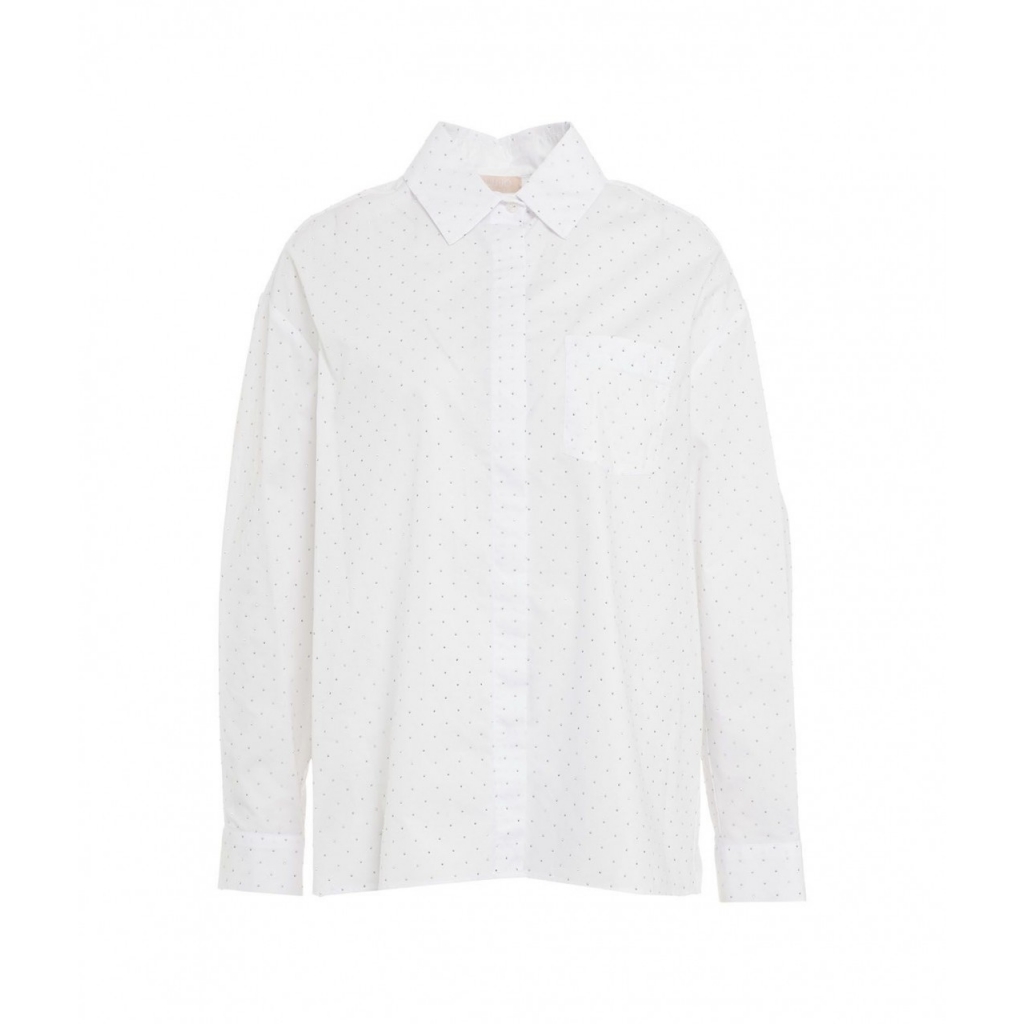 Camicetta oversize con glitter bianco