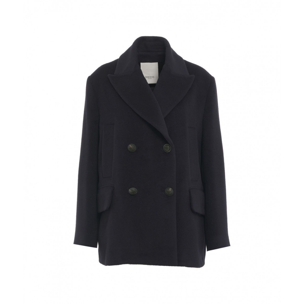 Cappotto in lana blu scuro