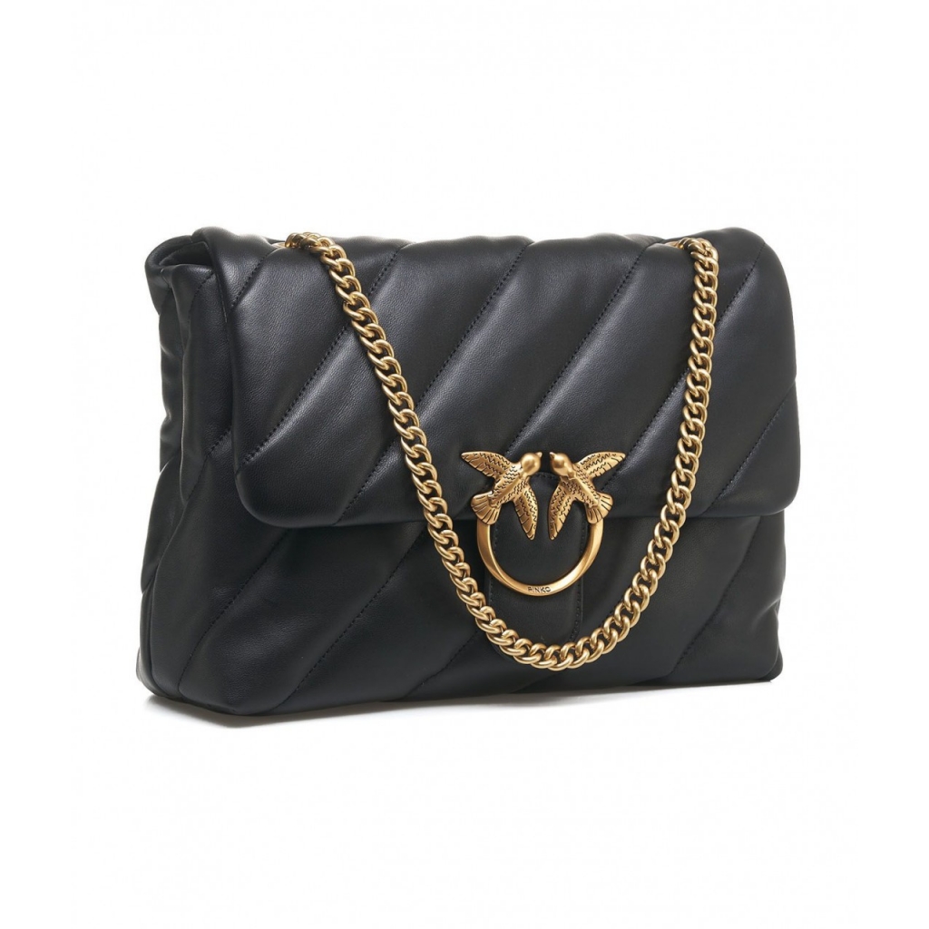 Borsa a tracolla Love Puff Big in nappa nero