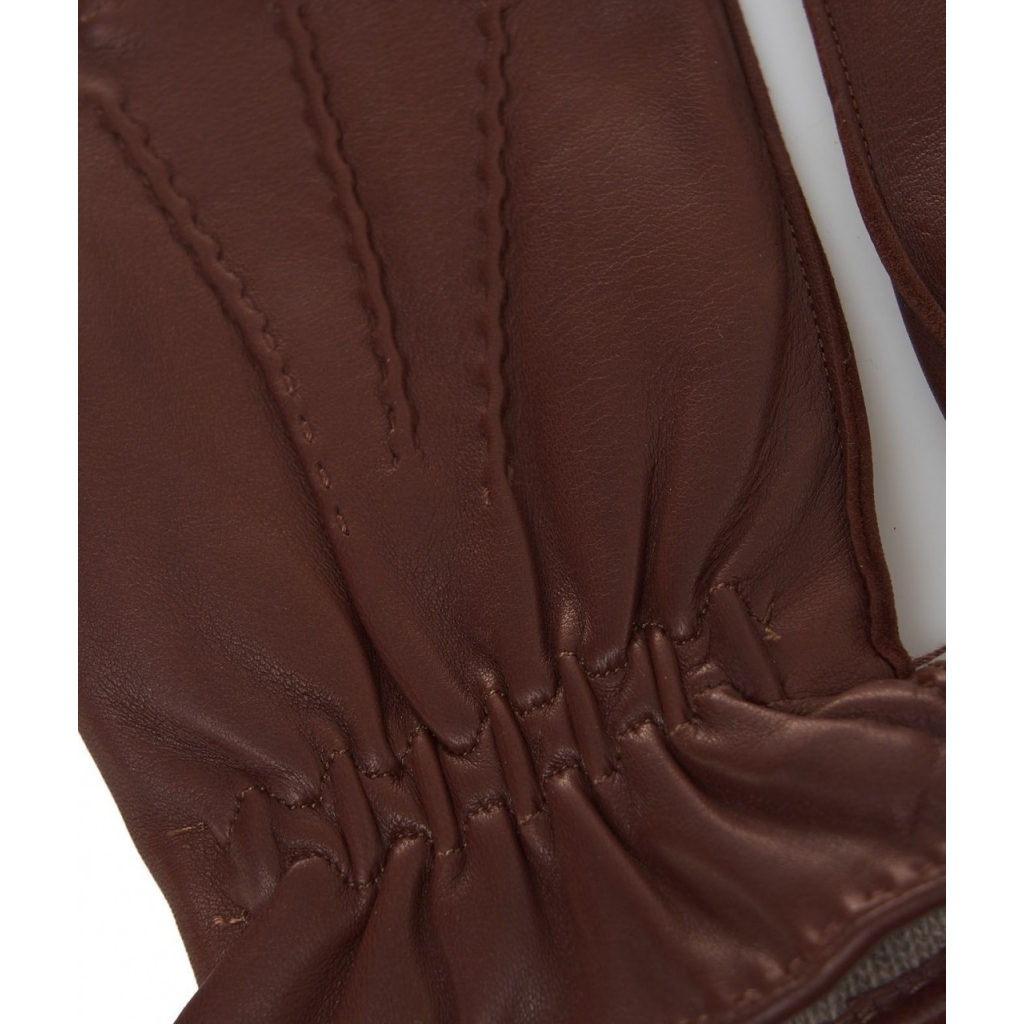 Guanti in pelle nappa marrone
