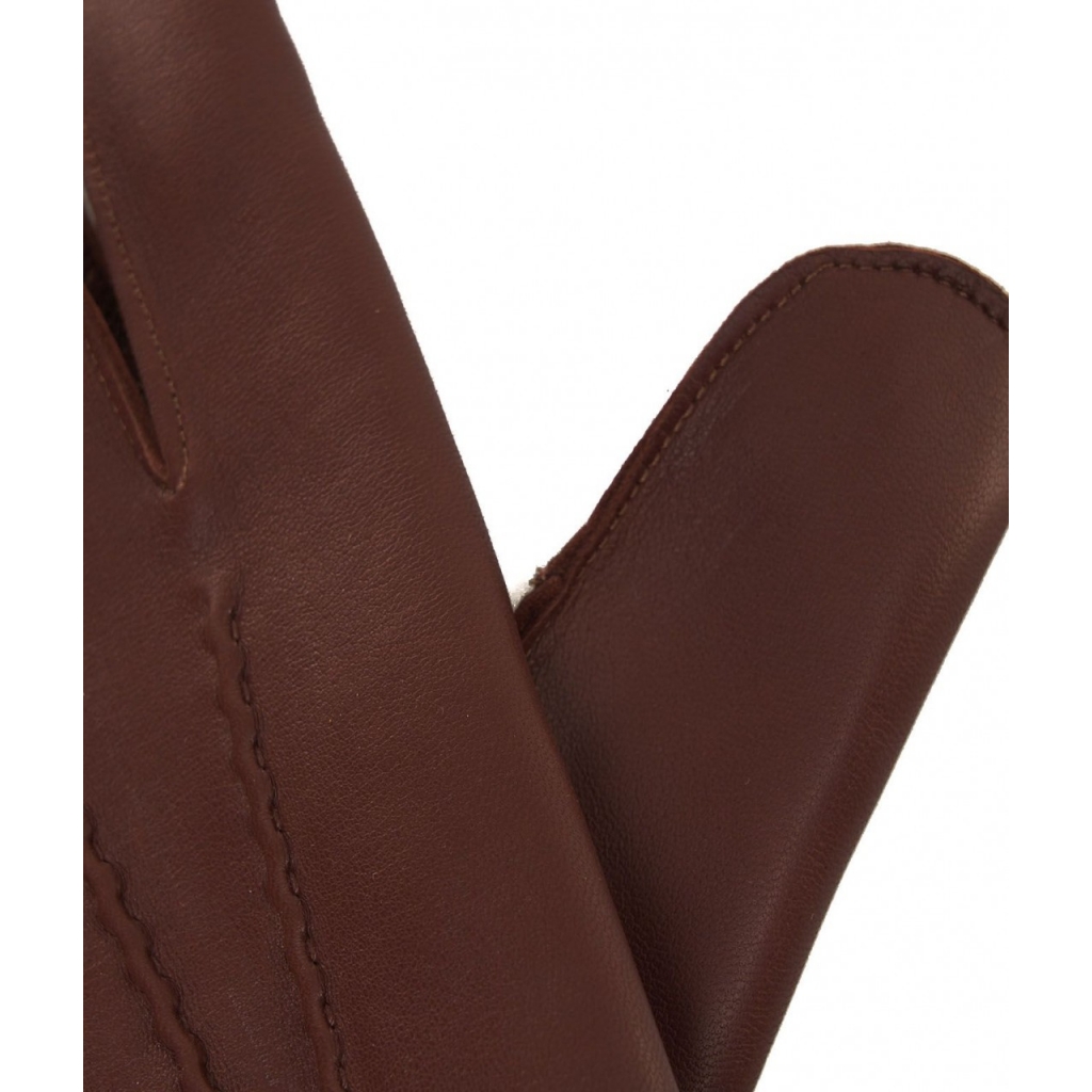 Guanti in pelle nappa marrone