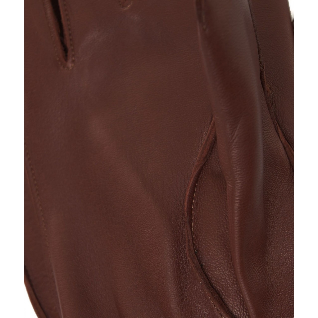 Guanti in pelle nappa marrone