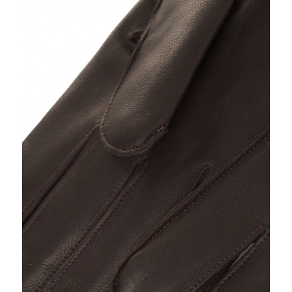 Guanti in pelle nappa marrone scuro