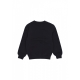 felpa girocollo ragazzo sportswear fleece crewneck BLACK/WHITE