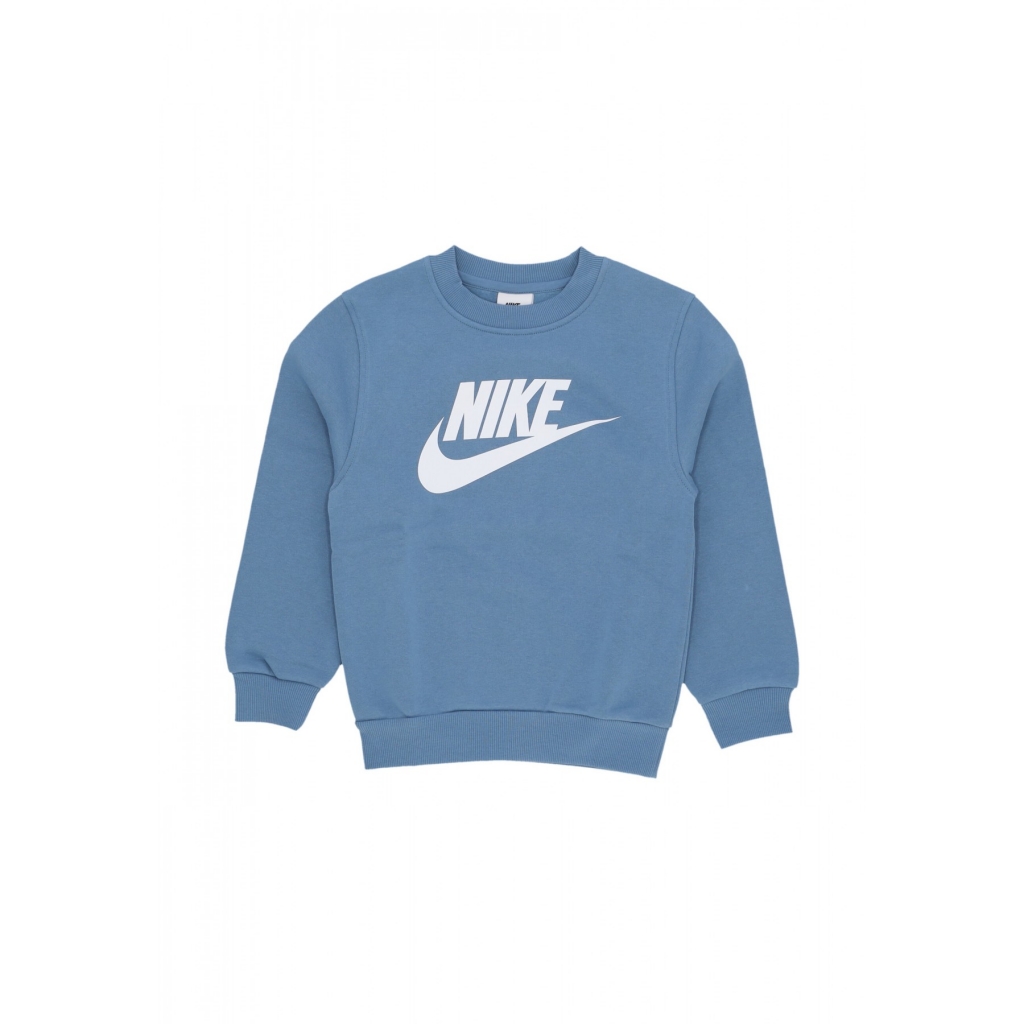 felpa girocollo ragazzo sportswear club fleece crewneck AEGEAN STORM/WHITE