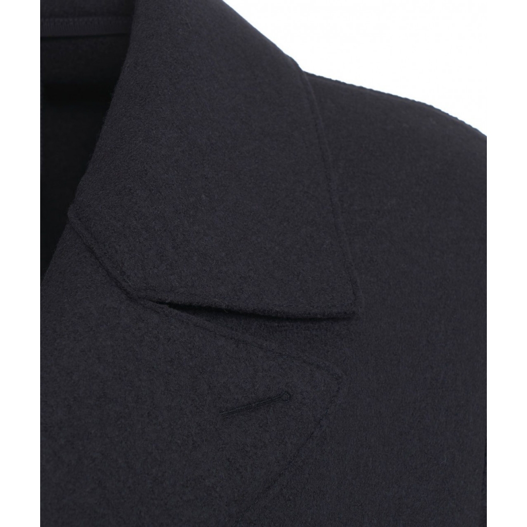 Cappotto in lana vergine pressata blu scuro