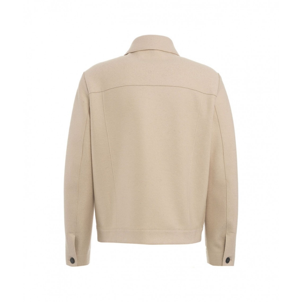 Giacca in lana vergine pressata beige