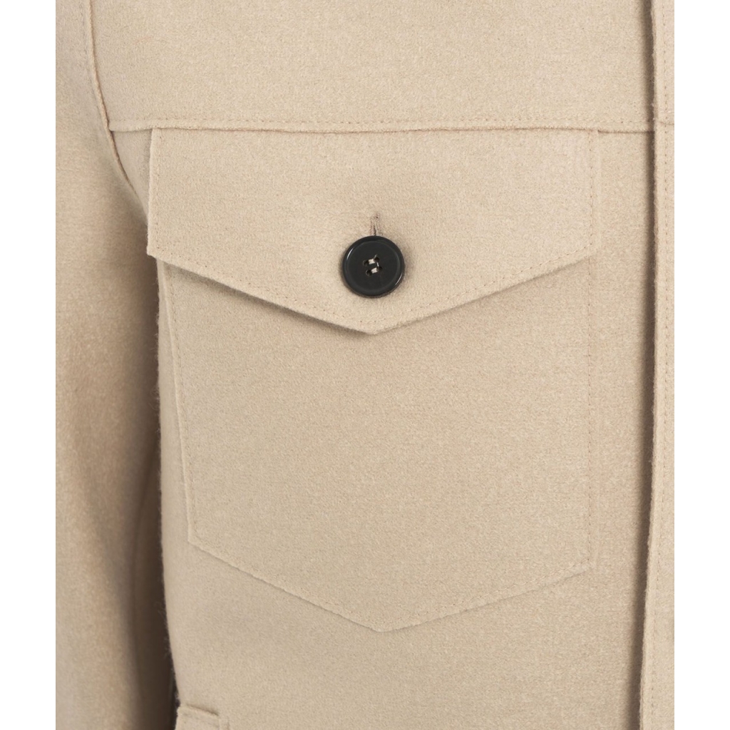 Giacca in lana vergine pressata beige