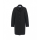 Cappotto monopetto in lana pressata nero
