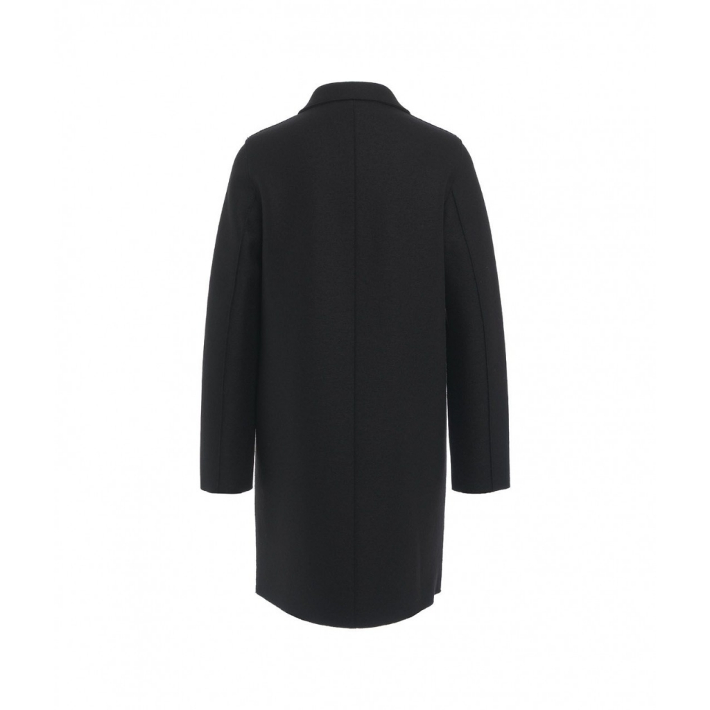 Cappotto monopetto in lana pressata nero