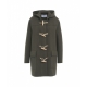 Cappotto in lana con cappuccio verde