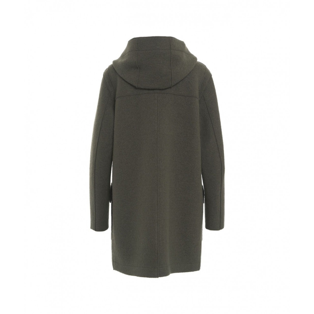 Cappotto in lana con cappuccio verde